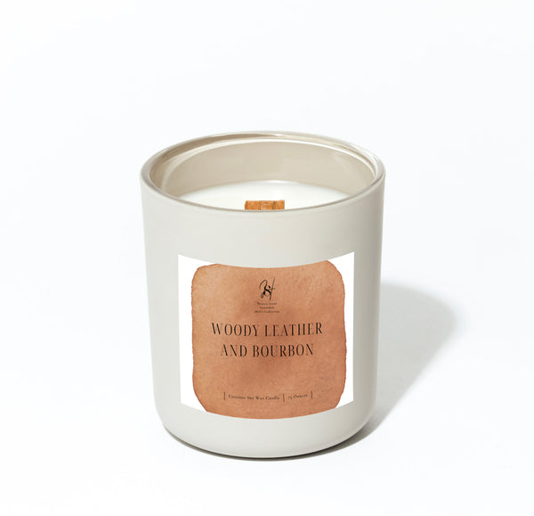 Woody Leather and Bourbon Candle