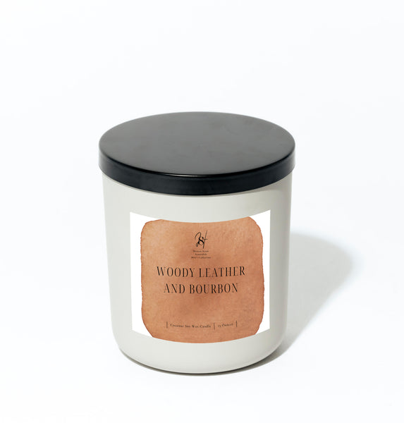 Woody Leather and Bourbon Candle
