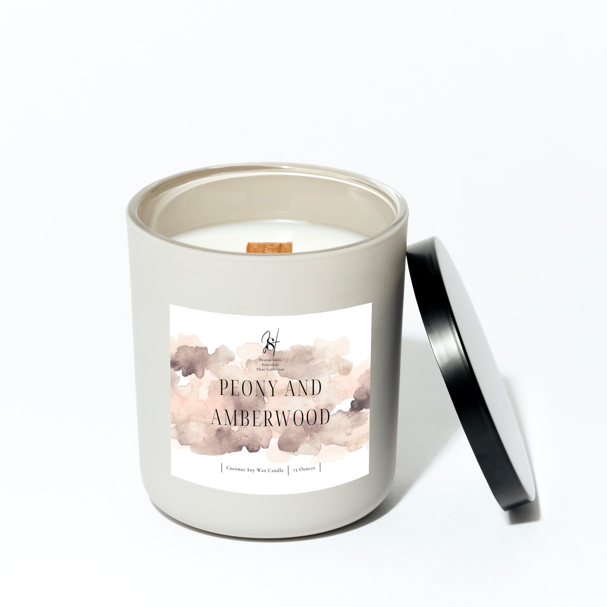 Peony and Amberwood Candle