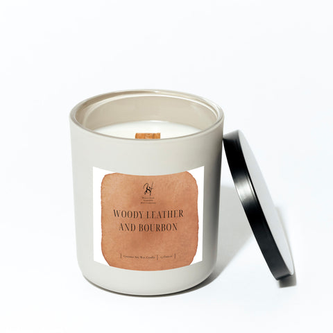 Woody Leather and Bourbon Candle